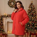 Red Borg Fleece Coat - Front