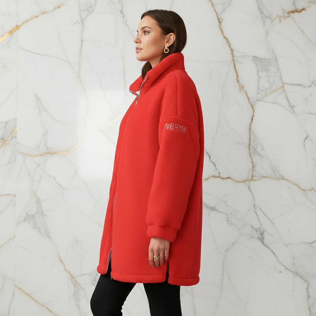 Red Borg Fleece Coat - Side