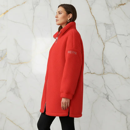 Red Borg Fleece Coat - Side