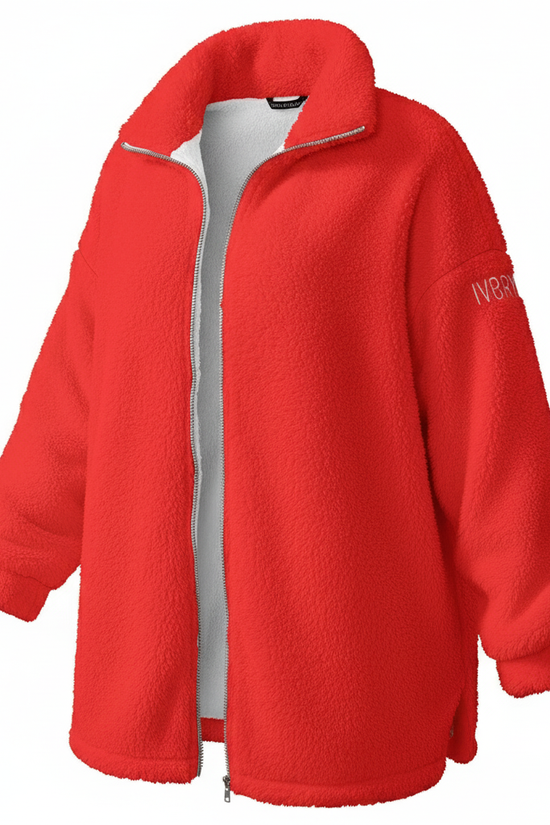 Red Borg Fleece Coat - Three-Quarter