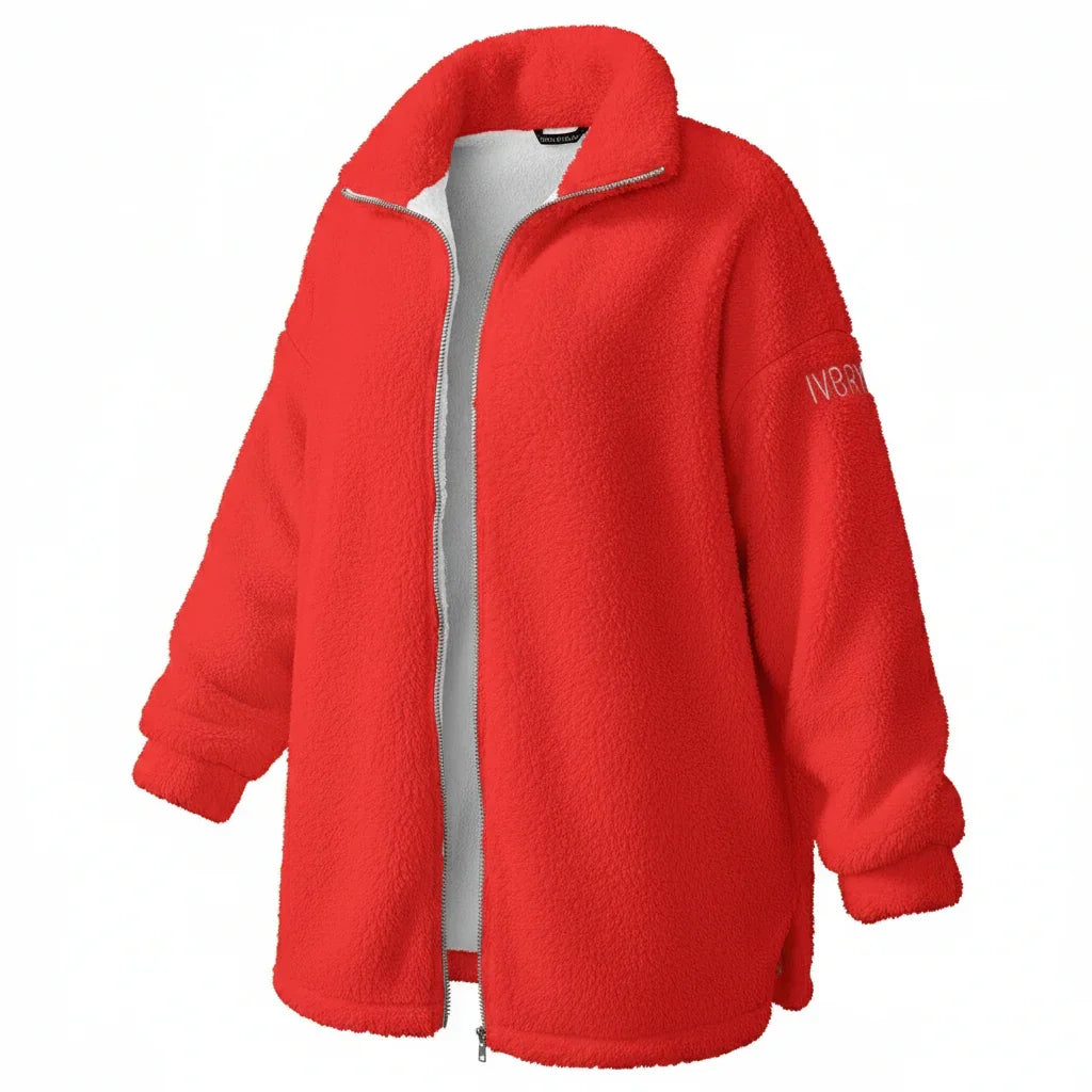 Red Borg Fleece Coat - Three-Quarter