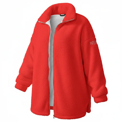 Red Borg Fleece Coat - Three-Quarter