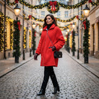 Red Borg Fleece Coat - Three-Quarter