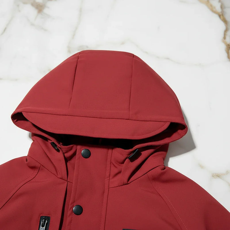Red Jacket - Hood Detail Close-up