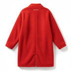 Red Long Borg Fleece Coat - Back
