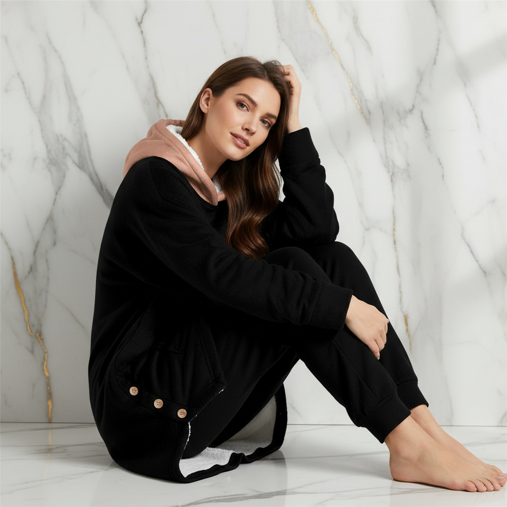 Relaxed floor pose with knees up