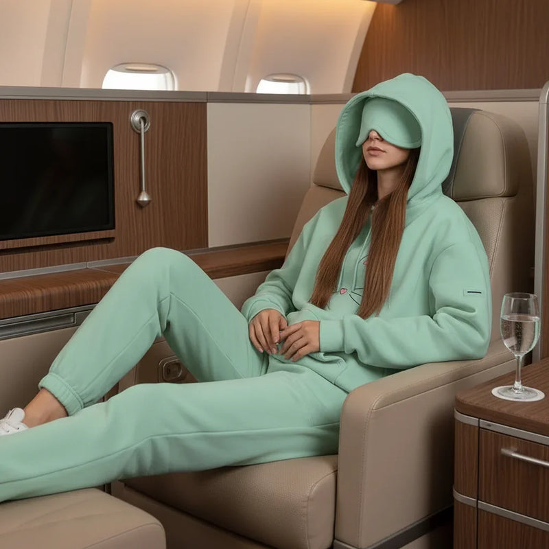 Relaxed in first-class seat