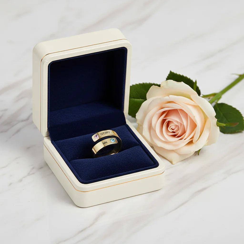 Ring gift box with rose 1