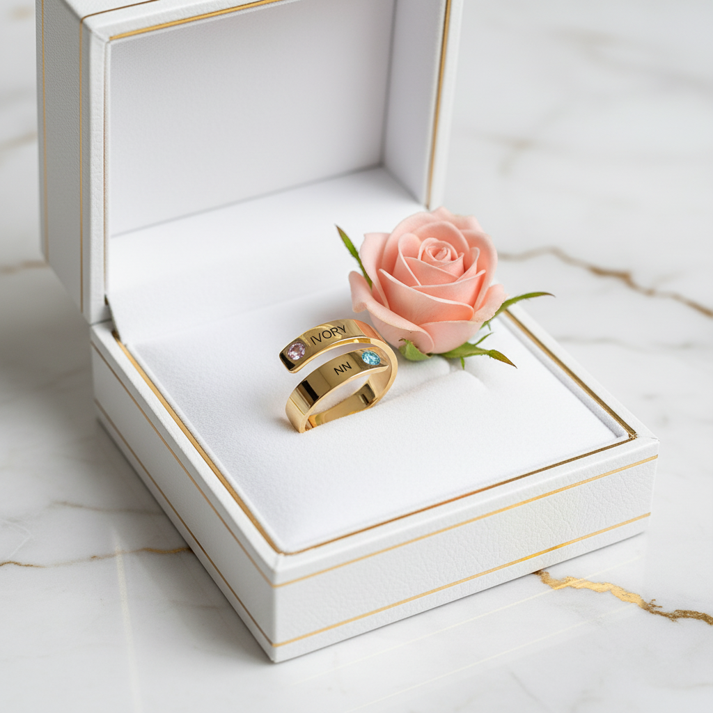Ring gift box with rose 4