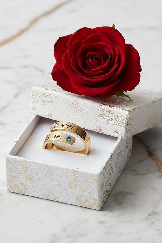 Ring gift box with rose 6