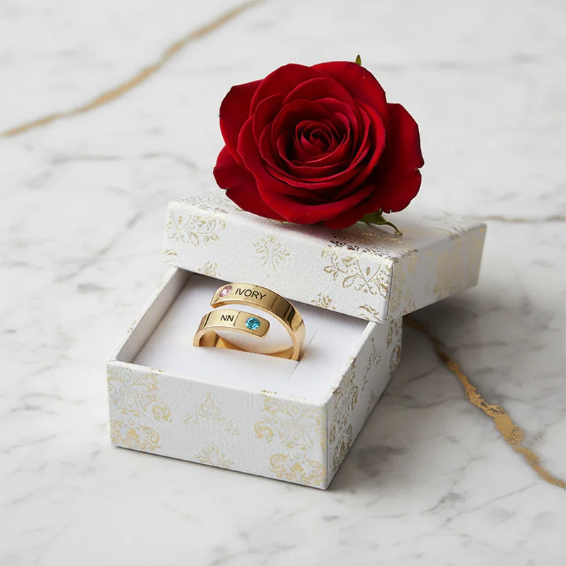 Ring gift box with rose 6