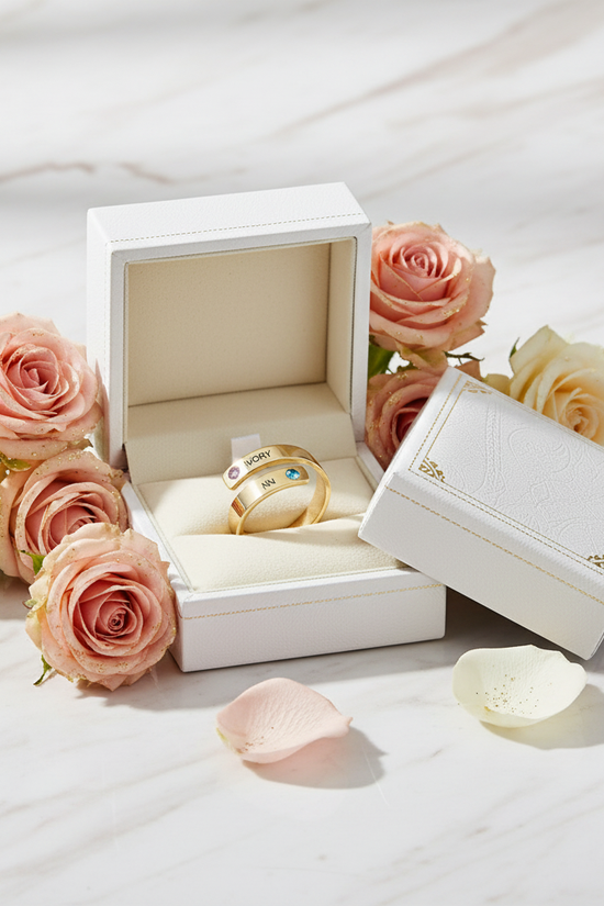Ring gift box with roses 11