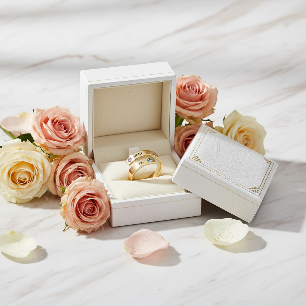 Ring gift box with roses 11