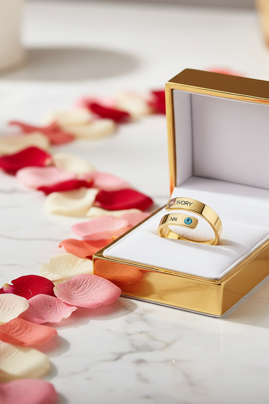 Ring gift box with roses 12