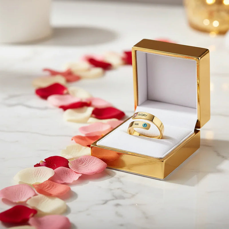 Ring gift box with roses 12