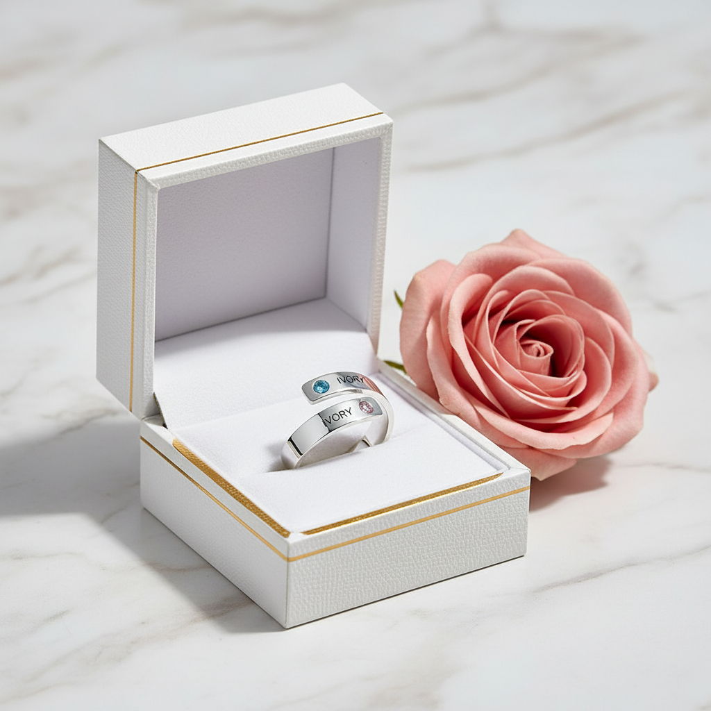 Ring in gift box with rose 5