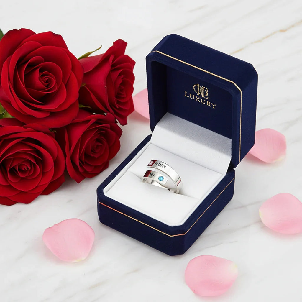 Ring in gift box with rose 6