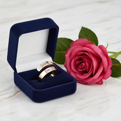 Rose Gold Ring Gift Box with Rose - View 2