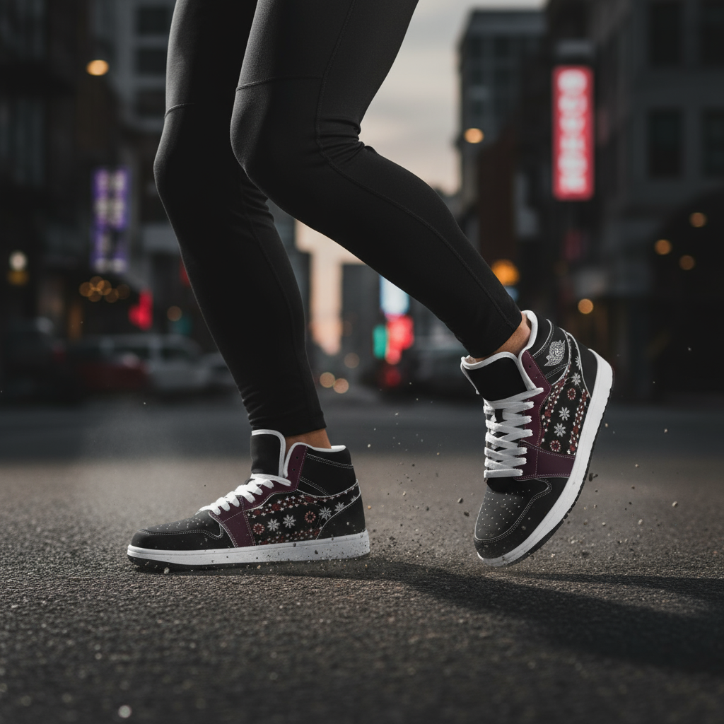 Running stance close-up