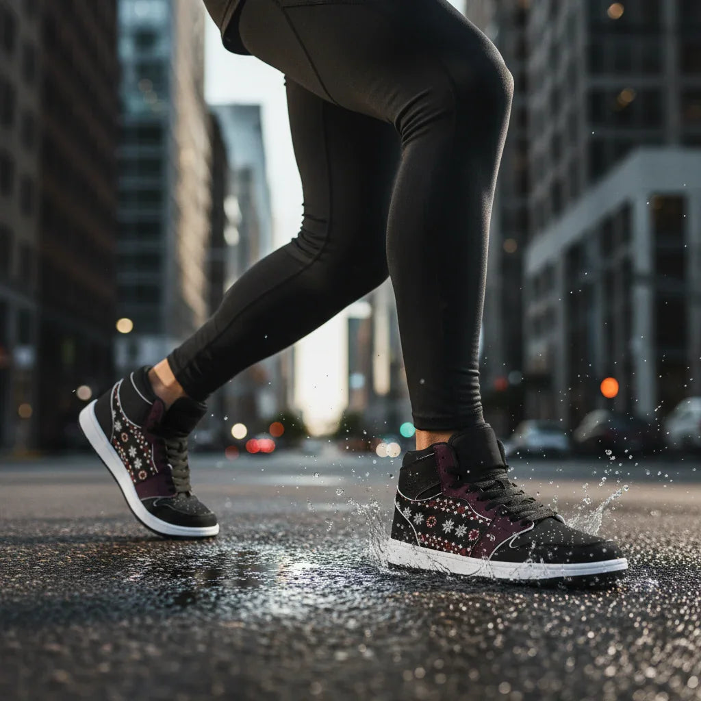 Running stance close-up