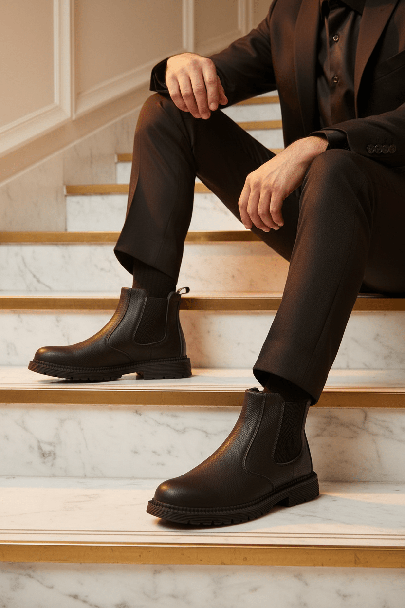 Safety Boots - Sitting Marble Steps
