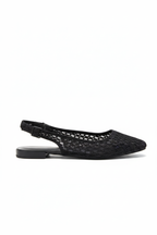 Niche Handmade Woven Fishnet Toe Black Sandals
