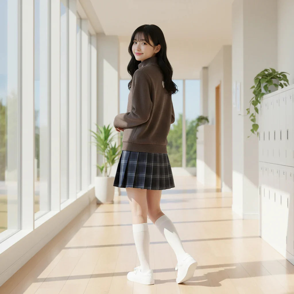 School hallway scene