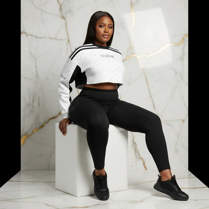 Seated on cube stool