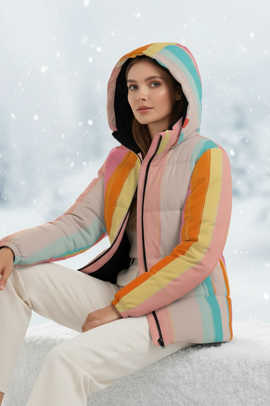 Seated on winter bench