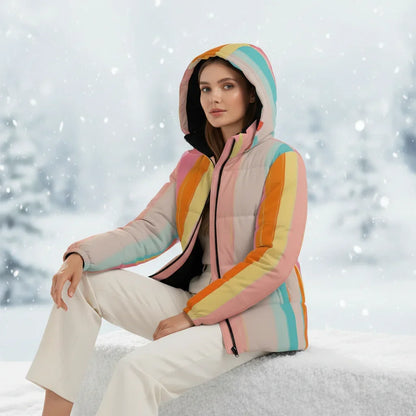 Seated on winter bench