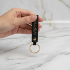 Side angle showing keychain profile