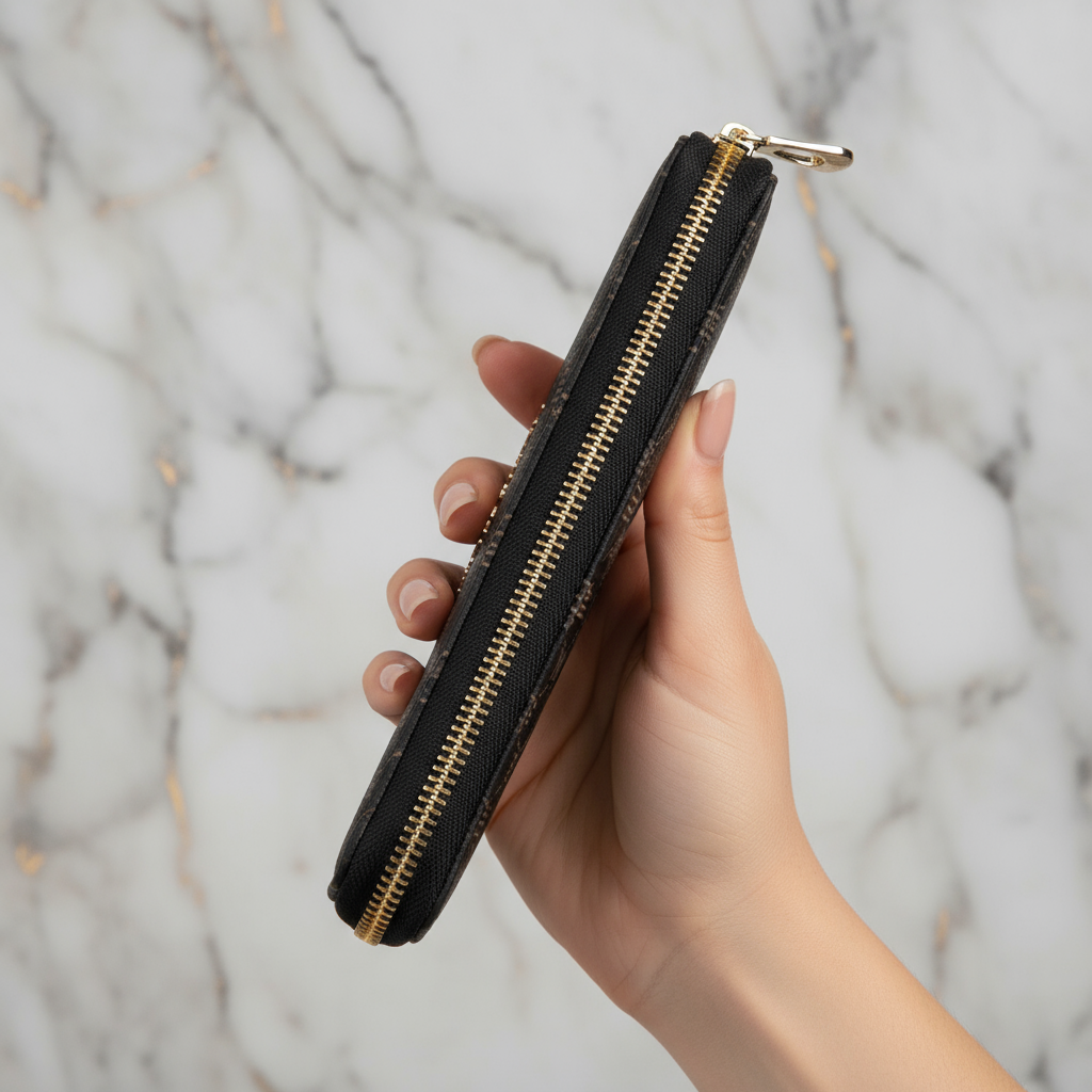 Side angle showing wallet profile