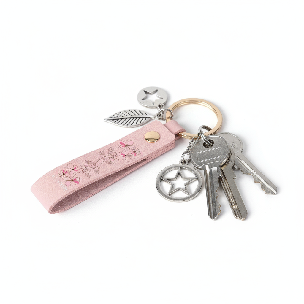 Side angle with silver keys and charms