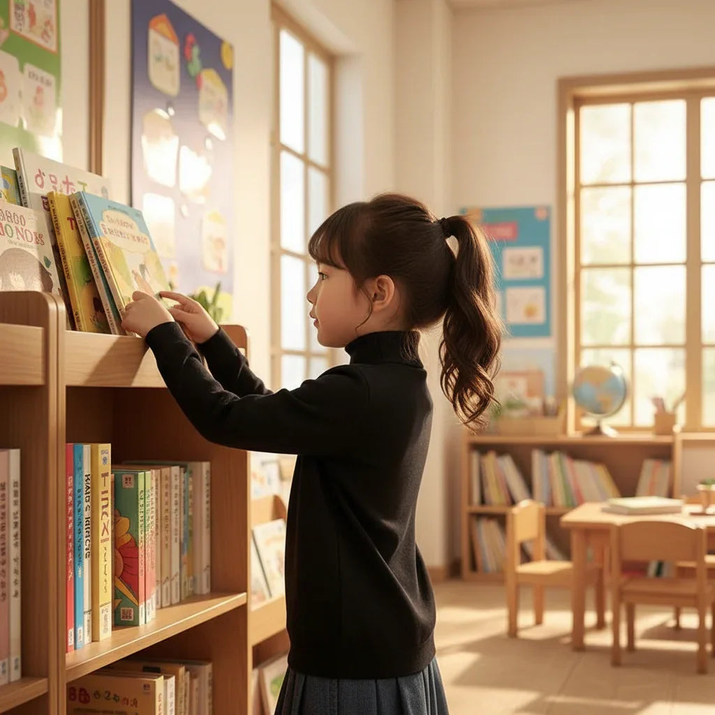 Side Back at Bookshelf