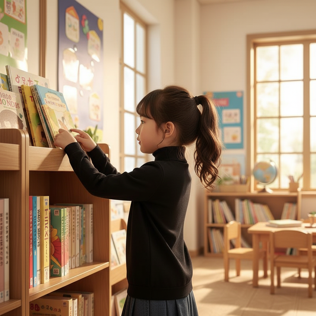 Side Back at Bookshelf