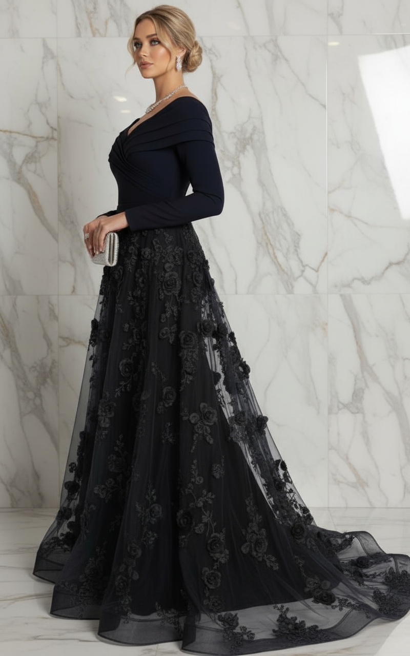 Side profile - Black gown