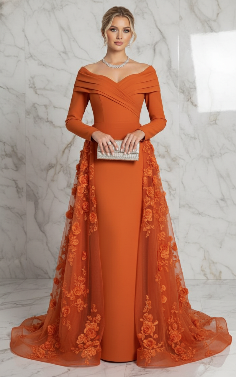 Side profile - Orange gown