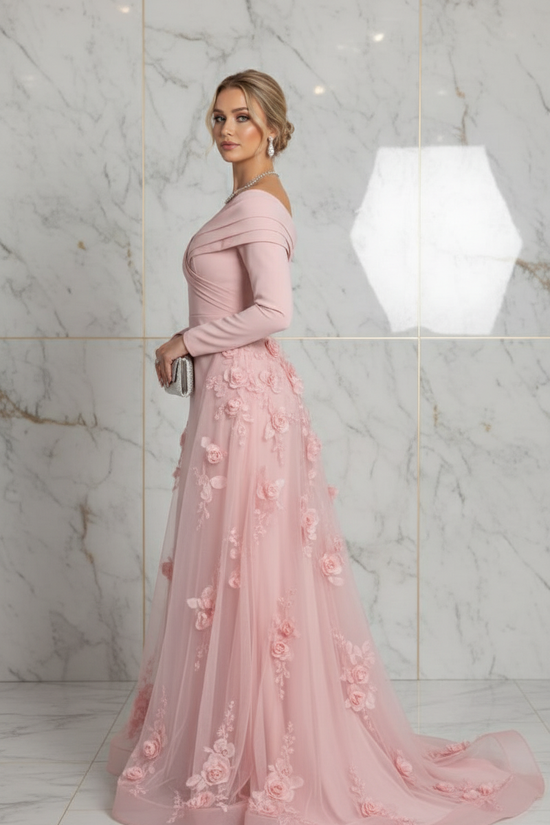 Side profile - Pink gown