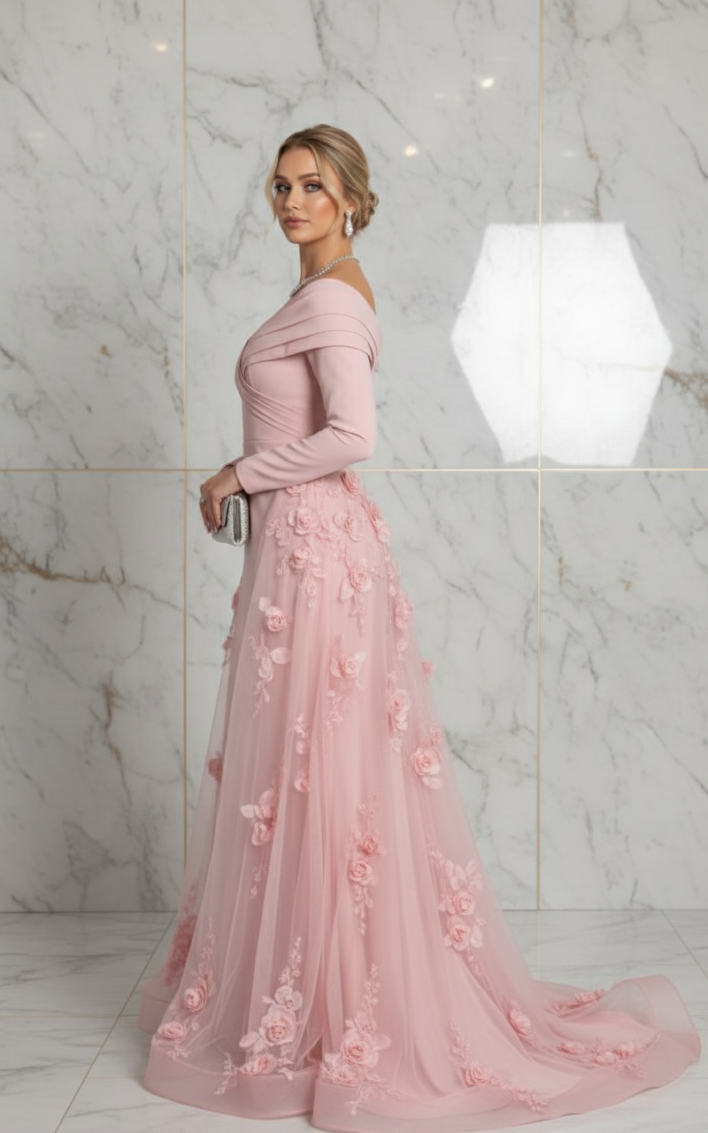 Side profile - Pink gown
