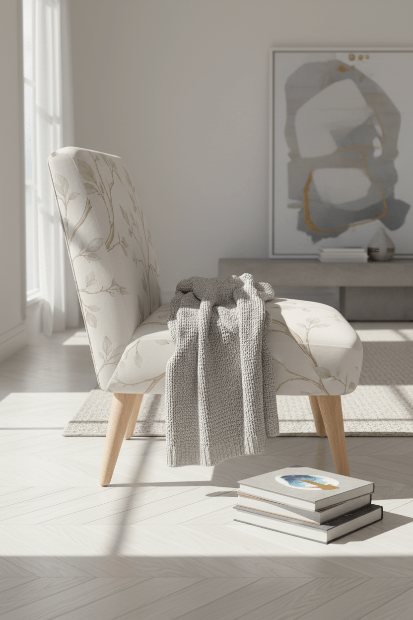 Side Profile with Cashmere Throw