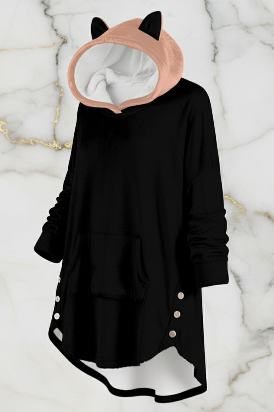 Side view showing decorative buttons