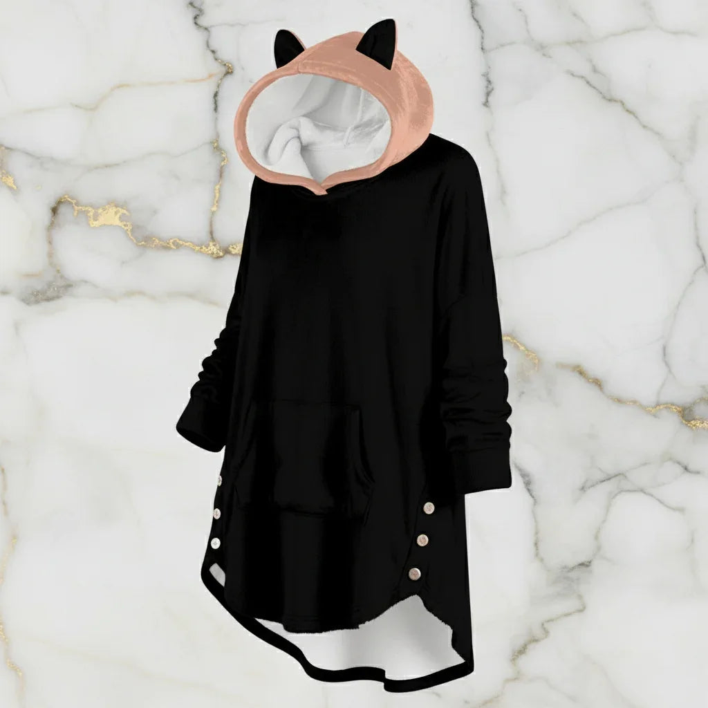 Side view showing decorative buttons