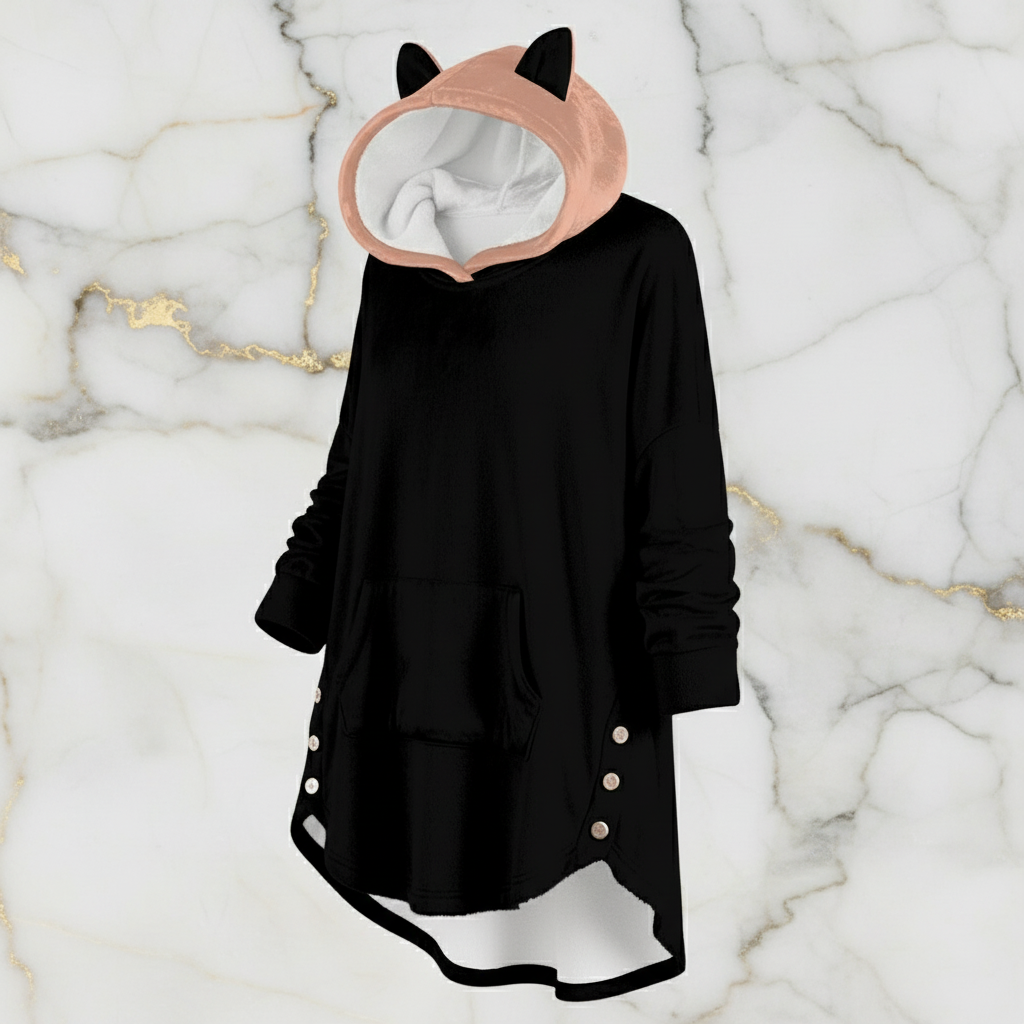 Side view showing decorative buttons