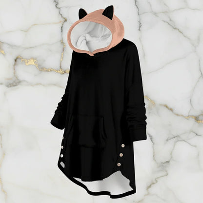 Side view showing decorative buttons