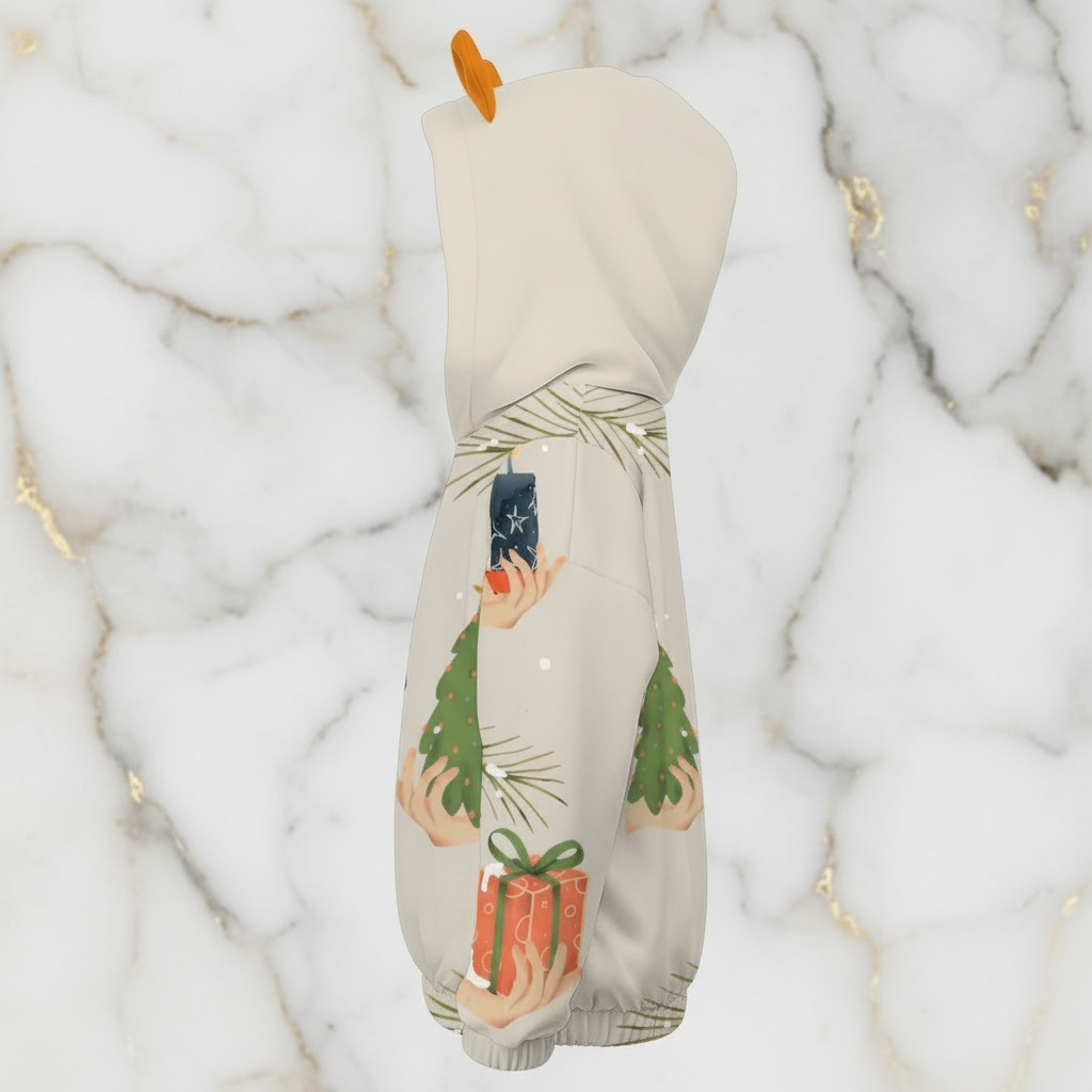 Side view showing garment drape