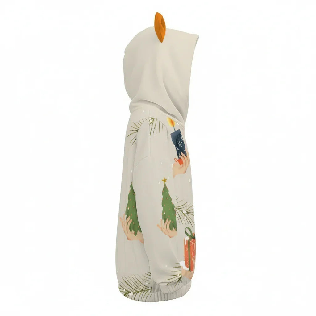 Side view showing garment drape