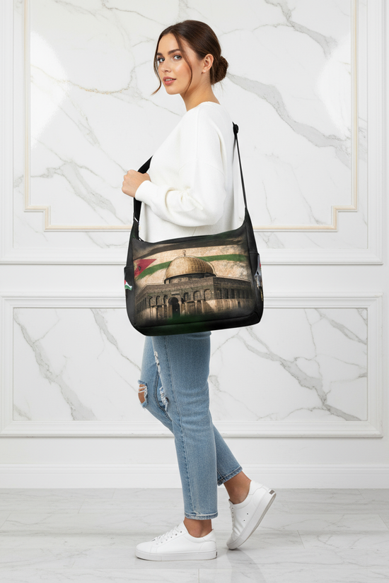 Side view - woman with bag