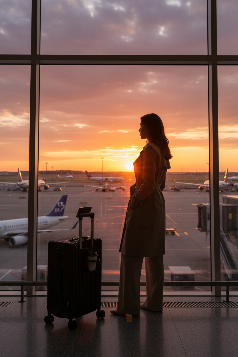 Silhouette shot - Woman at window