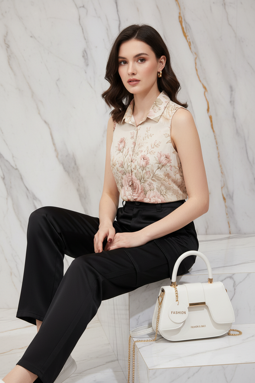 Sitting elegant pose