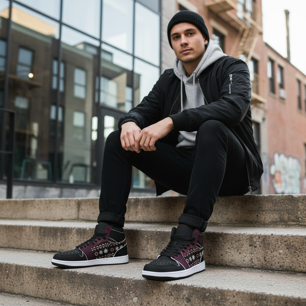 Sitting on concrete steps